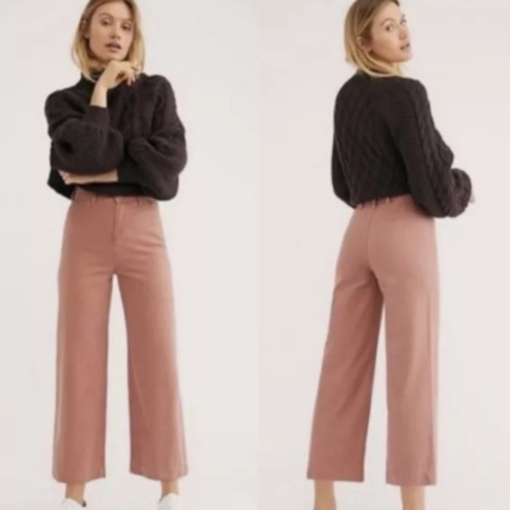 High rise, wide leg, crop denim pants We the Free